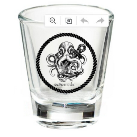 Ocean Depths Salted Hook 1.75 oz. Clear Glass Shot Glass